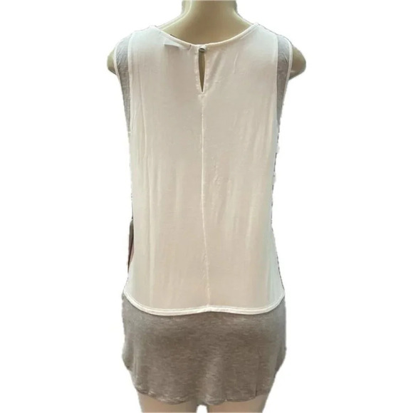 Rock & Roll Cowgirl XL Gray Rodeo Graphic Mesh Inset Curved Hem Sleeveless Top - Picture 4 of 6